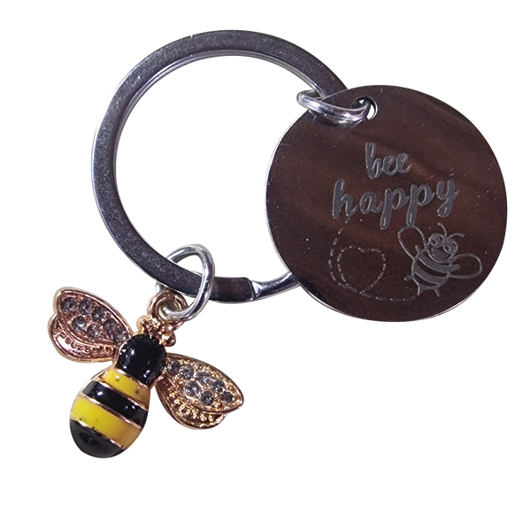 Bee Happy -  Bee pendant & Key Ring with Tag